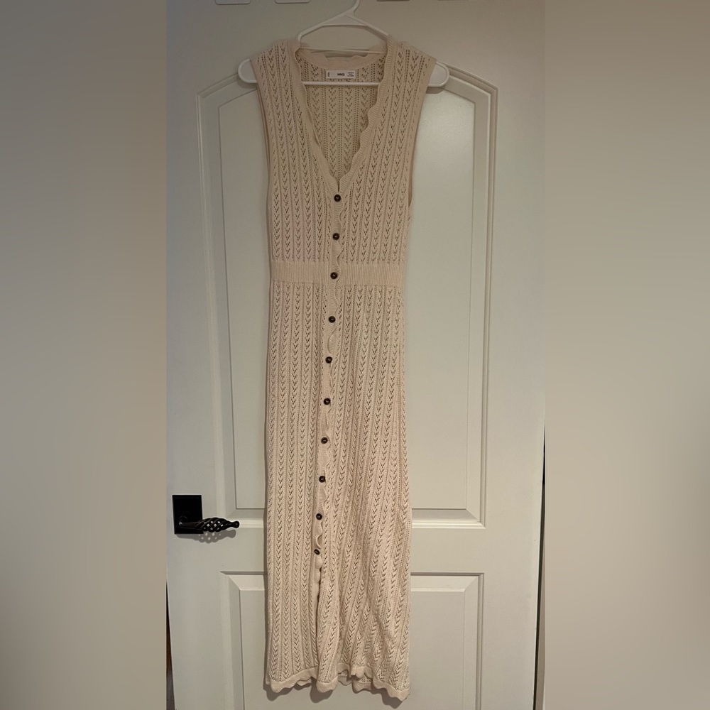 Mango Beige Knit Maxi Dress